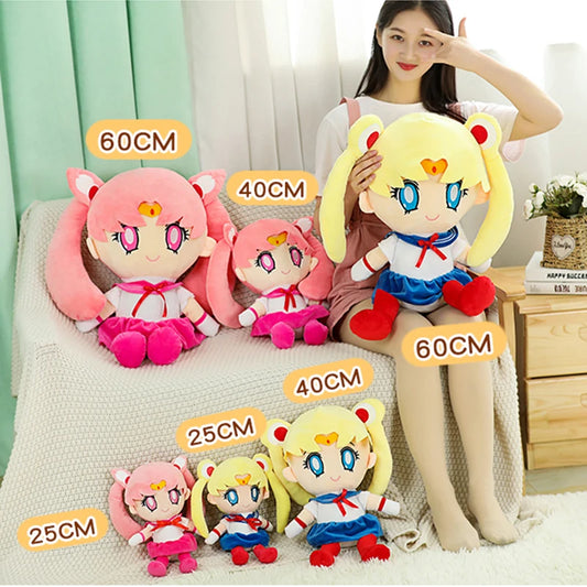 2 Styles 25-40Cm Anime Sailor Moon Plush Toys Tsukino Usagi Cute Girly Heart  Dolls Kawaii Room Decor Girls Fine Gifts