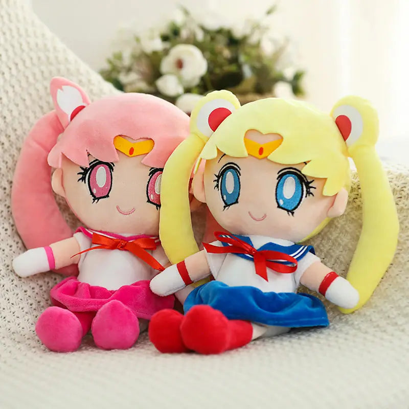 2 Styles 25-40Cm Anime Sailor Moon Plush Toys Tsukino Usagi Cute Girly Heart  Dolls Kawaii Room Decor Girls Fine Gifts