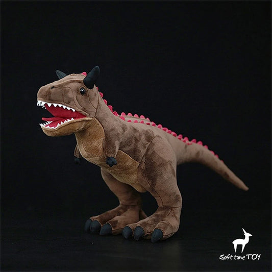 Carnotaurus High Fidelity T-Rex Cute Plushie Dinosaur Plush Toys Lifelike Animals Simulation Stuffed Doll Kawai Toy Gifts Kids