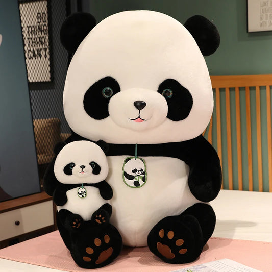 Cuddly China Panda Doll Plush Toy Stuffed Fluffy Zoo Animal Hanging Pendant Plushie Peluche Boys Girls Birthday Gift